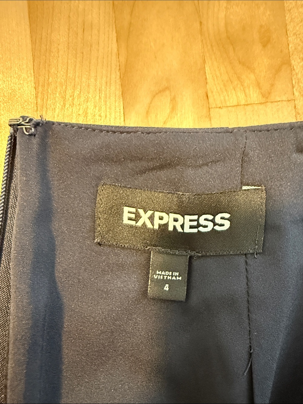 Express Navy Woven Career Pencil Skirt, 4 - Picture 5 of 6